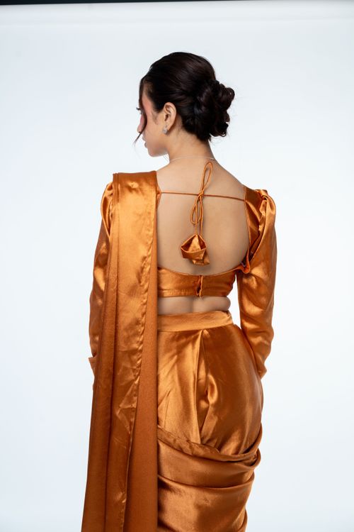 KUSA SILK SAREE (BRONZE) - Traditional Alley