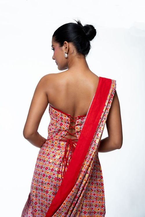 NEPALI DHAKA CORSET SAREE (brahmin ediion) - Traditional Alley