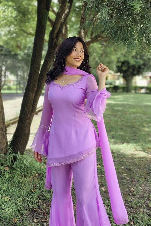 MAYA RETRO KURTHI: LAVENDER - Traditional Alley