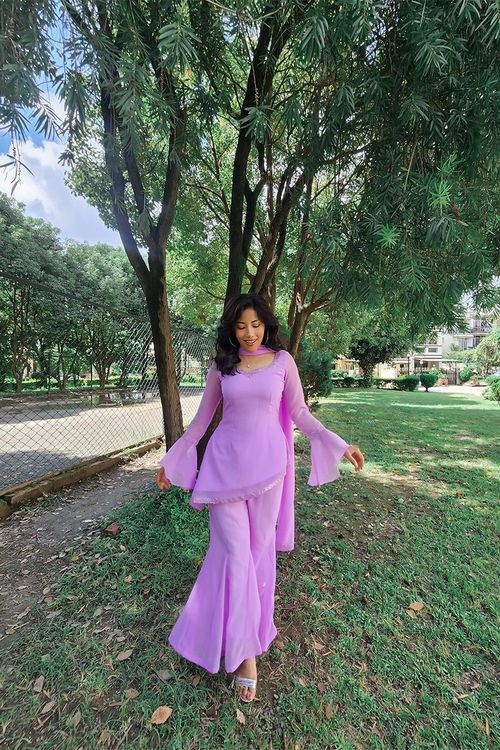 MAYA RETRO KURTHI: LAVENDER - Traditional Alley
