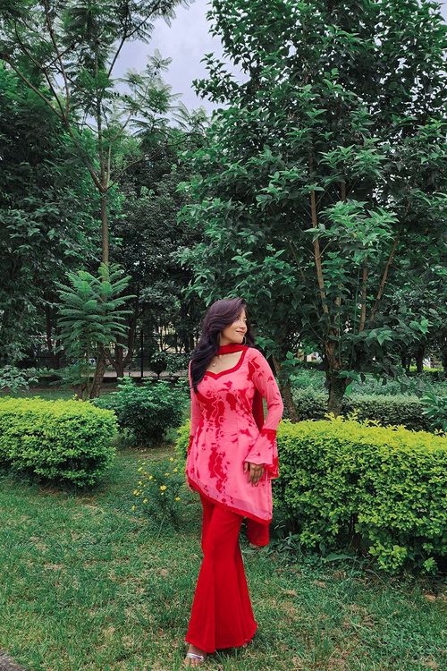 MAYA RETRO STYLE KURTHI SET: MARBLE - Traditional Alley